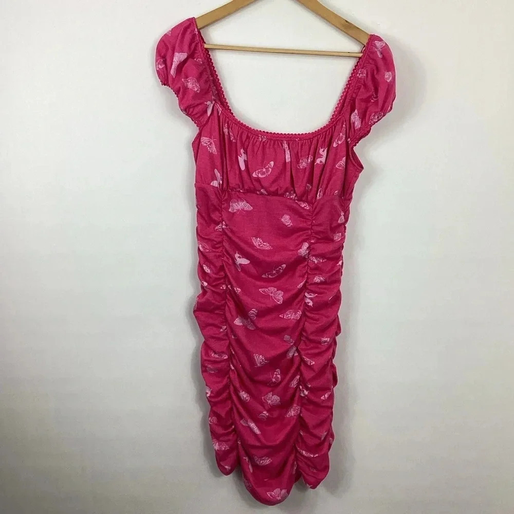 Urban Outfitters Brenan Butterfly Print Dress Size Large